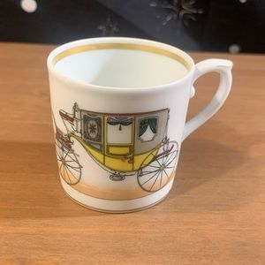 Small Cup carriage coach Scroll-Arched vintage Paris porcelain Made In Portugal